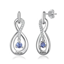 Load image into Gallery viewer, pendientes de plata con nombre infinito para mujer