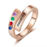 Anillo abierto con nombre personalizado para mujer