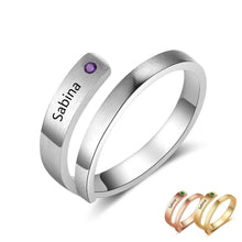 Load image into Gallery viewer, Anillos personalizados con nombre grabado para mujer