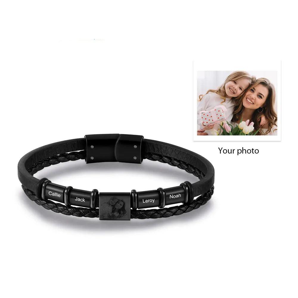 Pulsera de cuero personalizada para hombre