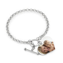 Load image into Gallery viewer, Pulseras personalizadas con foto de corazón para mujer