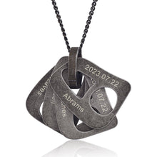 Load image into Gallery viewer, Collares de acero inoxidable con grabado personalizado para hombre