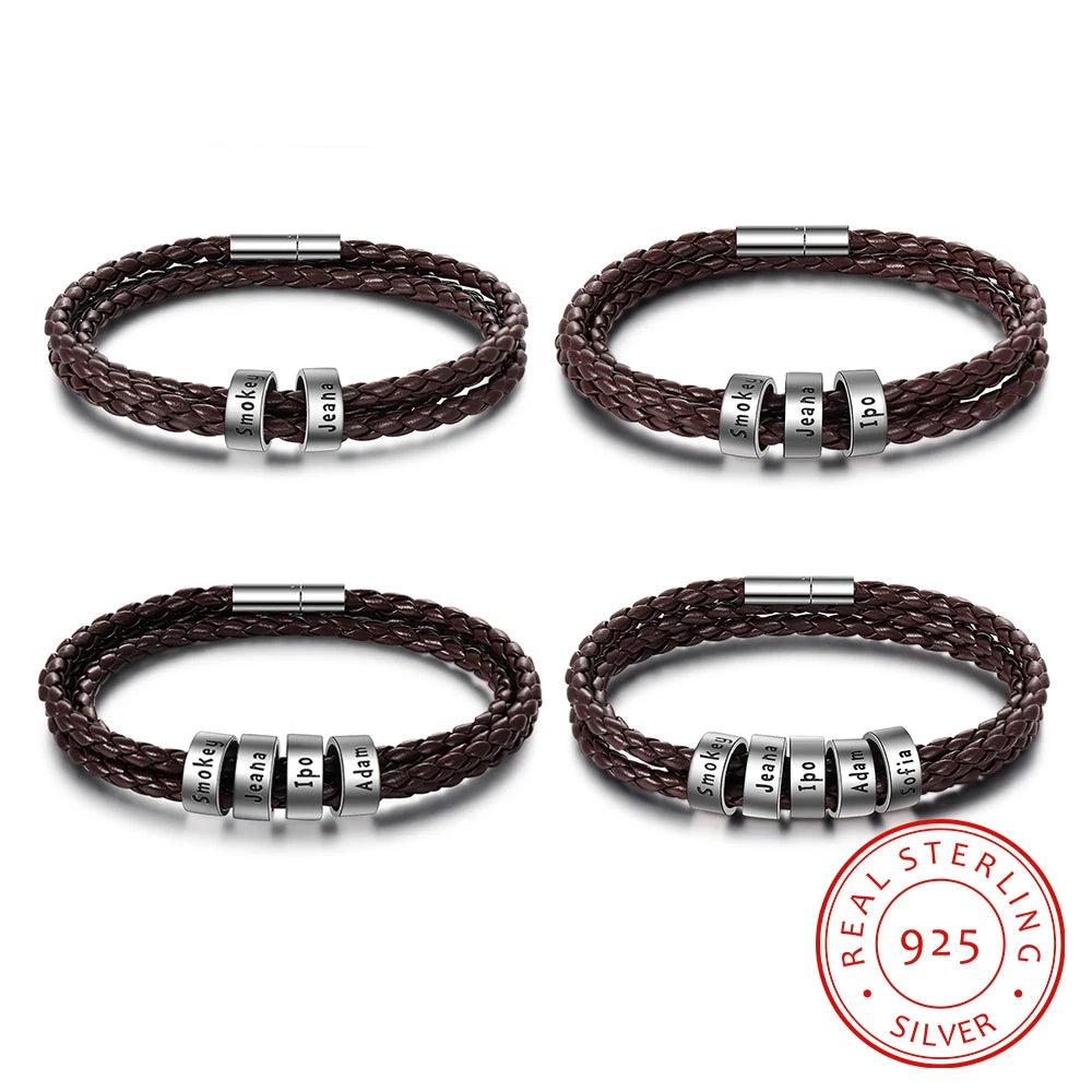 pulsera de plata de ley 925 para hombre