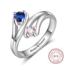 Load image into Gallery viewer, Anillos de plata de ley 925 con grabado interno para mujer