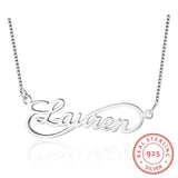 collar de plata de ley 925 con forma de placa de identificación Infinity Love