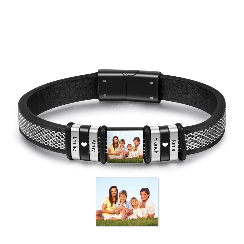 Pulseras con foto personalizables para hombres y niños