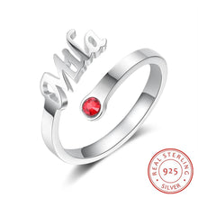 Load image into Gallery viewer, Anillo de Plata de Ley 925 con nombre personalizado