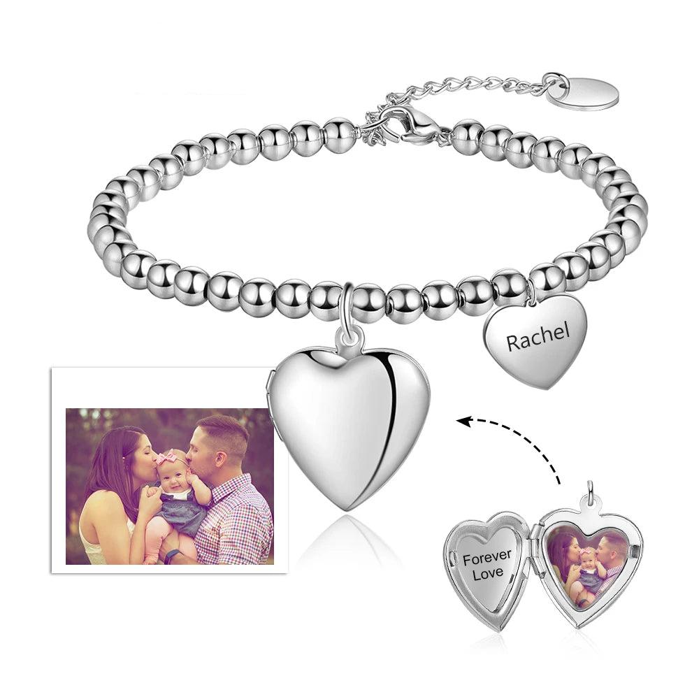 Pulseras personalizadas con foto y corazón