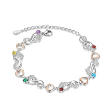 Load image into Gallery viewer, Pulsera de pie de bebé personalizada con corazones múltiples