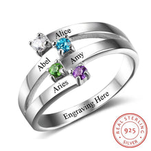 Load image into Gallery viewer, Anillo de Plata de Ley 925 de la amistad y la familia