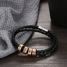 Cargar imagen en el visor de la galería, Pulseras de cuero personalizadas para hombre