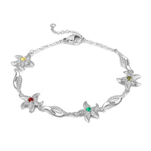 Load image into Gallery viewer, Pulsera personalizada de estrella de mar con piedra natal incrustada