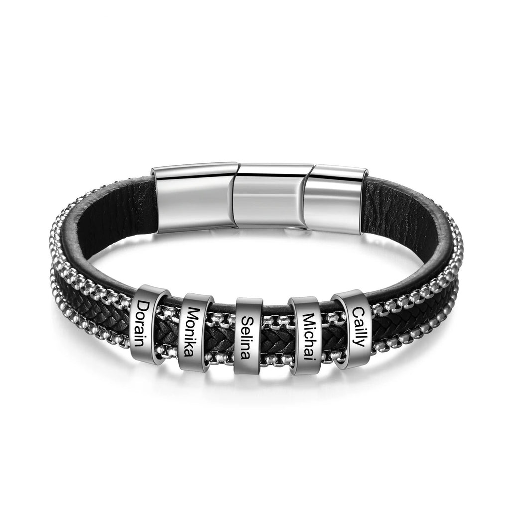 pulsera de cuero trenzado para hombre