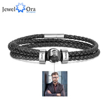 Load image into Gallery viewer, Pulsera de cuero personalizable con cuentas para hombre