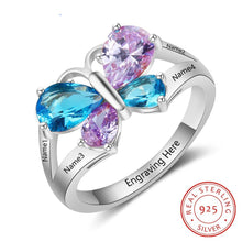 Load image into Gallery viewer, Anillo de Plata de Ley 925 con grabado de nombre personalizado para mujer