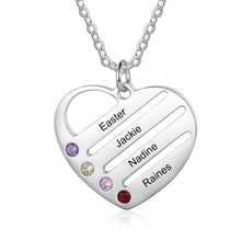 Load image into Gallery viewer, collar y colgante de corazón con grabado personalizado