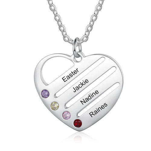 collar y colgante de corazón con grabado personalizado