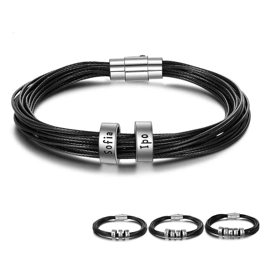 pulsera de cuero personalizada para hombre