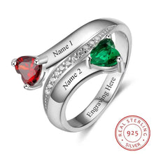 Load image into Gallery viewer, Anillo de Plata de Ley 925 personalizable con 2 nombres