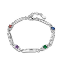 Load image into Gallery viewer, Pulseras personalizadas elegantes con 4 piedras de nacimiento