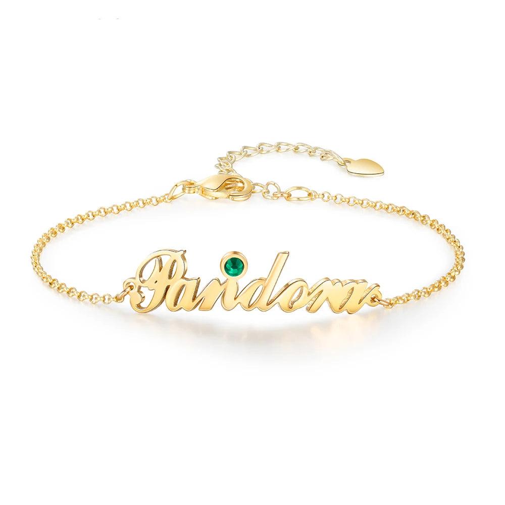 pulsera tobillera con nombre para mujer