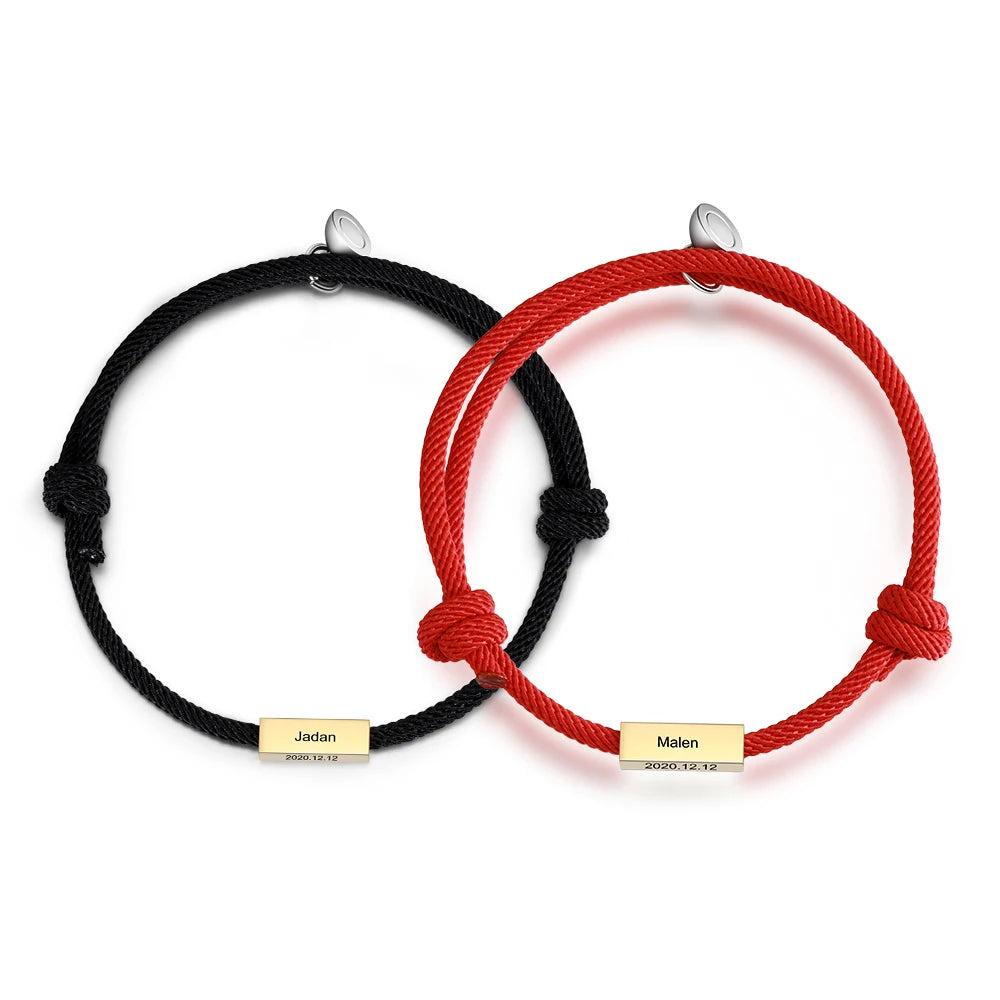 Pulsera magnética de acero inoxidable personalizada para pareja