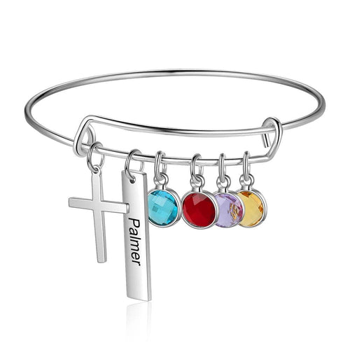 Brazalete personalizado de acero inoxidable con grabado de nombre