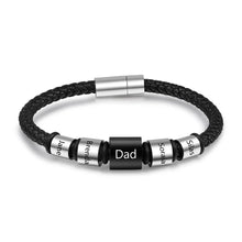 Cargar imagen en el visor de la galería, Pulsera de cuero personalizable para hombre