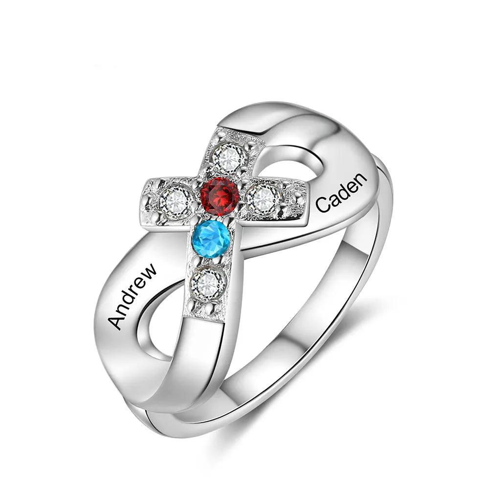 Anillo con nombre grabado personalizado para mujer