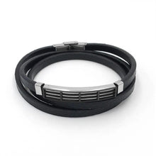 Load image into Gallery viewer, Pulsera de cuero genuino de doble capa para hombre