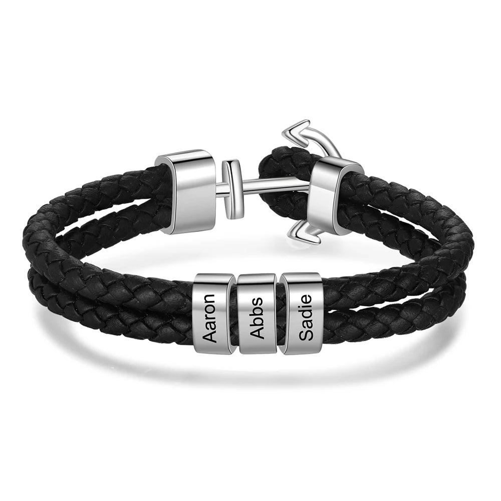 Pulsera de cuentas personalizable para hombre