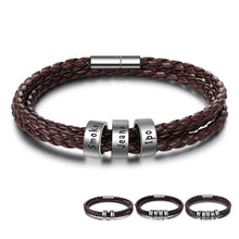 Load image into Gallery viewer, Pulsera de cuero de cuerda trenzada para hombre