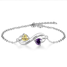 Load image into Gallery viewer, Pulsera Infinity personalizada con piedra natal de corazón