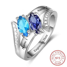 Load image into Gallery viewer, Anillo de piedra natal personalizado para mujer