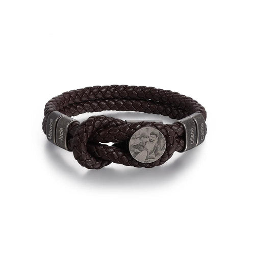 Pulsera de cuero personalizable para hombre