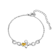 Load image into Gallery viewer, pulsera de mariposa personalizada con incrustaciones de piedra natal