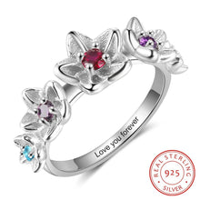 Load image into Gallery viewer, Anillo de Plata de Ley 925 personalizado para mujer, joyería fina con grabado en el interior