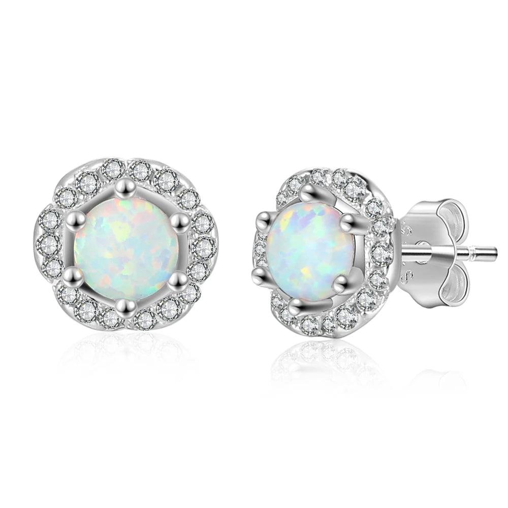 8m'm-pendientes con forma de flor para mujer