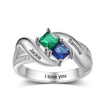 Load image into Gallery viewer, Anillo de Plata de Ley 925 personalizado con nombre de piedra natal