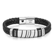 Load image into Gallery viewer, Pulsera de cuero con grabado personalizado para hombre