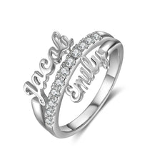 Load image into Gallery viewer, Anillos personalizados con placa de nombre para mujer