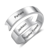 Anillos de acero inoxidable personalizados con nombre para mujer