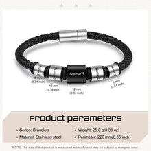 Cargar imagen en el visor de la galería, Pulsera de cuero personalizable para hombre