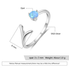 Load image into Gallery viewer, Anillos minimalistas de ópalo azul para mujer