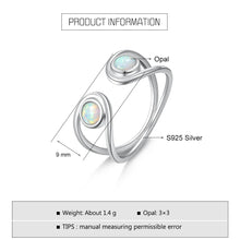 Cargar imagen en el visor de la galería, anillo redondo de ópalo blanco para mujer