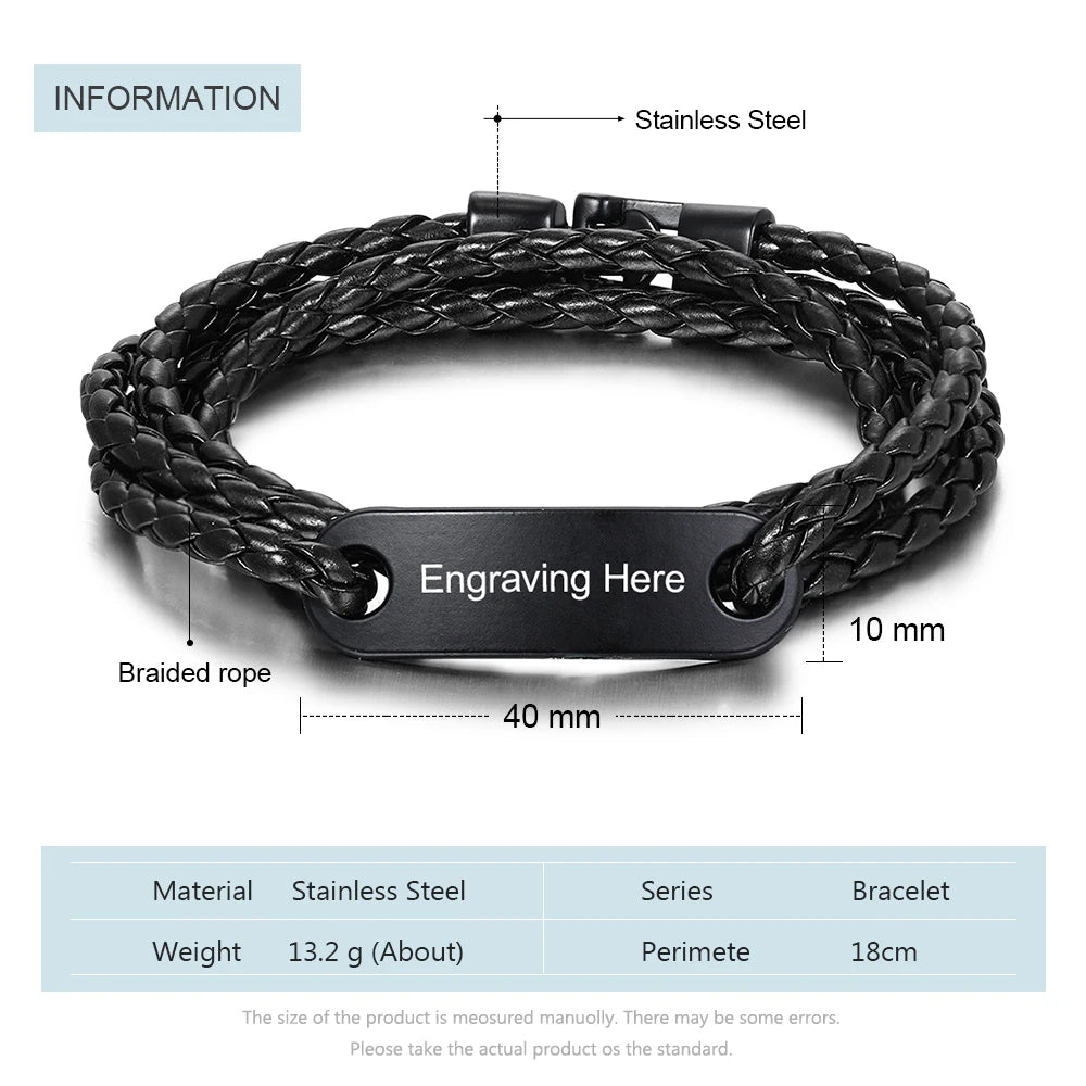 pulsera personalizada de acero inoxidable para hombre