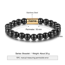 Load image into Gallery viewer, Pulsera de acero inoxidable con grabado personalizado para hombre