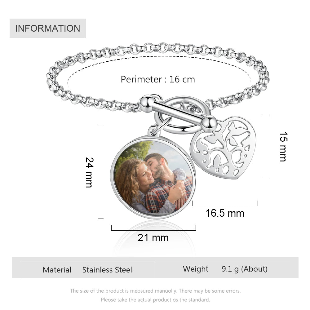 pulsera con foto personalizada para mujer