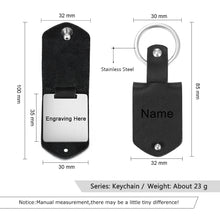 Load image into Gallery viewer, Llavero de cuero con foto personalizada para hombre