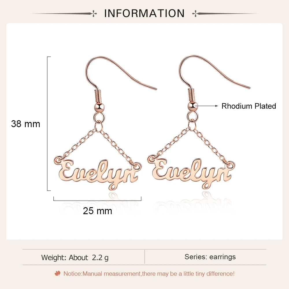 pendientes personalizados con nombre para mujer